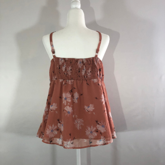 Torrid Babydoll Peach Floral Cami Tank Size 2 - Picture 6 of 7